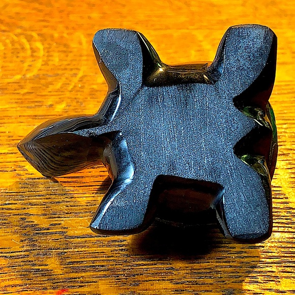 TURTLE BLACK OBSIDIAN CARVED CRYSTAL GOLDEN SANDSTONE MULTIPLE - Picture 5 of 10